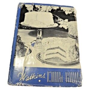 J R Watkins Cook Book Vintage 1943 4th edition Elaine Allen Dust Cover